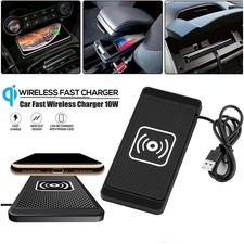 Car Wireless Charger Pad Phone Fast Charging Mat Non-Slip for iPhone Samsung.