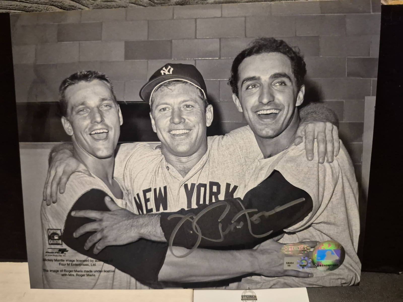 ekim N.Y. YANKEES JOE PEPITONE Signed 10x8 Photo MICKEY MANTLE -MARIS W/ COA 