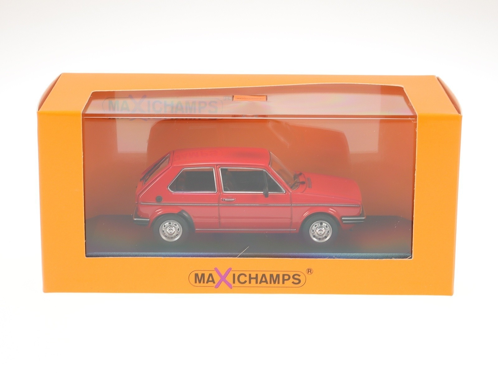 VW Golf 1 MKI GLS 1980 Maxichamps 1:43 miniature de collection rouge en métal injecté