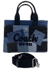 COACH Shoulder Bag Denim BLU Plain CAM72
