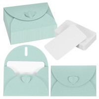 "50Er-Set 4,1X3\" Mini-UmschläGe Mit Herzverschluss FüR Blanko-Karten, Hellblau"