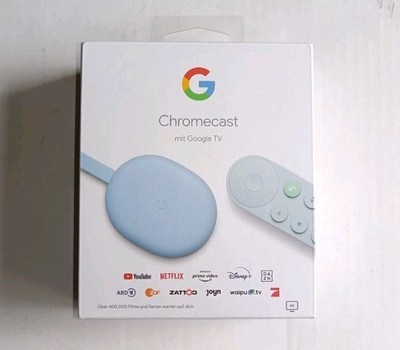 Google Chromecast mit Google TV (4K) + LAN/Ethernet-Adapter - hellblau