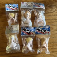 Lot Of 6 Vintage Doll Head And Hands New Old Stock For Crafts/Dolls