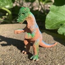 Dinosaur Hard Plastic Blue Green Pachycephalosaurus PVC Toy 4 Inches Long 1983