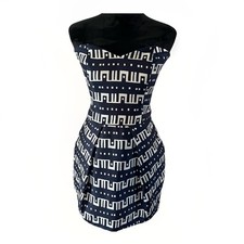 Rubber Ducky Productions Dress Strapless Blue & White Mini Vintage Women’s M