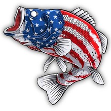 Bass Fishing American Flag Scales Design Cut To Shape Vinyl Sticker Bass Fishing American Flag Scales Design Cut To Shape Vinyl Sticker