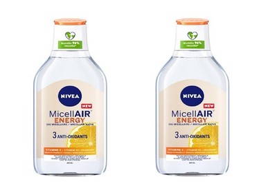 2 x Nivea Energy Mizellenwasser mit Vitamin C & Aminosäure Komplex 400ml