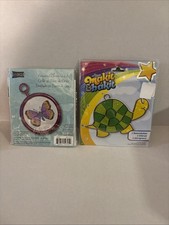 Makit Bakit TURTLE Suncatcher Purple BUTTERFLY Cross Stitch Lot Of 2 Crafts