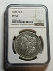 1878 CC Morgan Silver Dollar NGC VF30 Original Tough Date CC