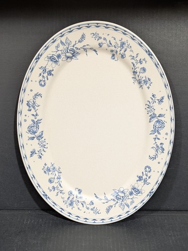 2 Melamine Floral Oval Serving Platters Blue & Cream Threshold Studio McGee - Picture 5 of 10