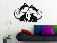 Cute Cat Wall Art | Kids Room Home Decor | Unique Gift Idea | 25cm