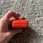 Vintage Faux Leather Rounded Square Hinged Blood Red Ring Presentation Box — photo 4
