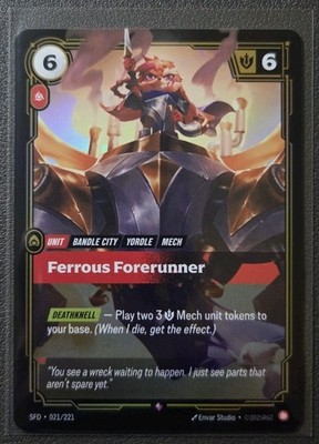Riftbound League Of Legends Spiritforged RARE FoilSFD 021 Ferrous Forerunner