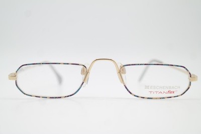 Vintage Titanflex 3663 Multicolored Gold Square Eyeglass Frame