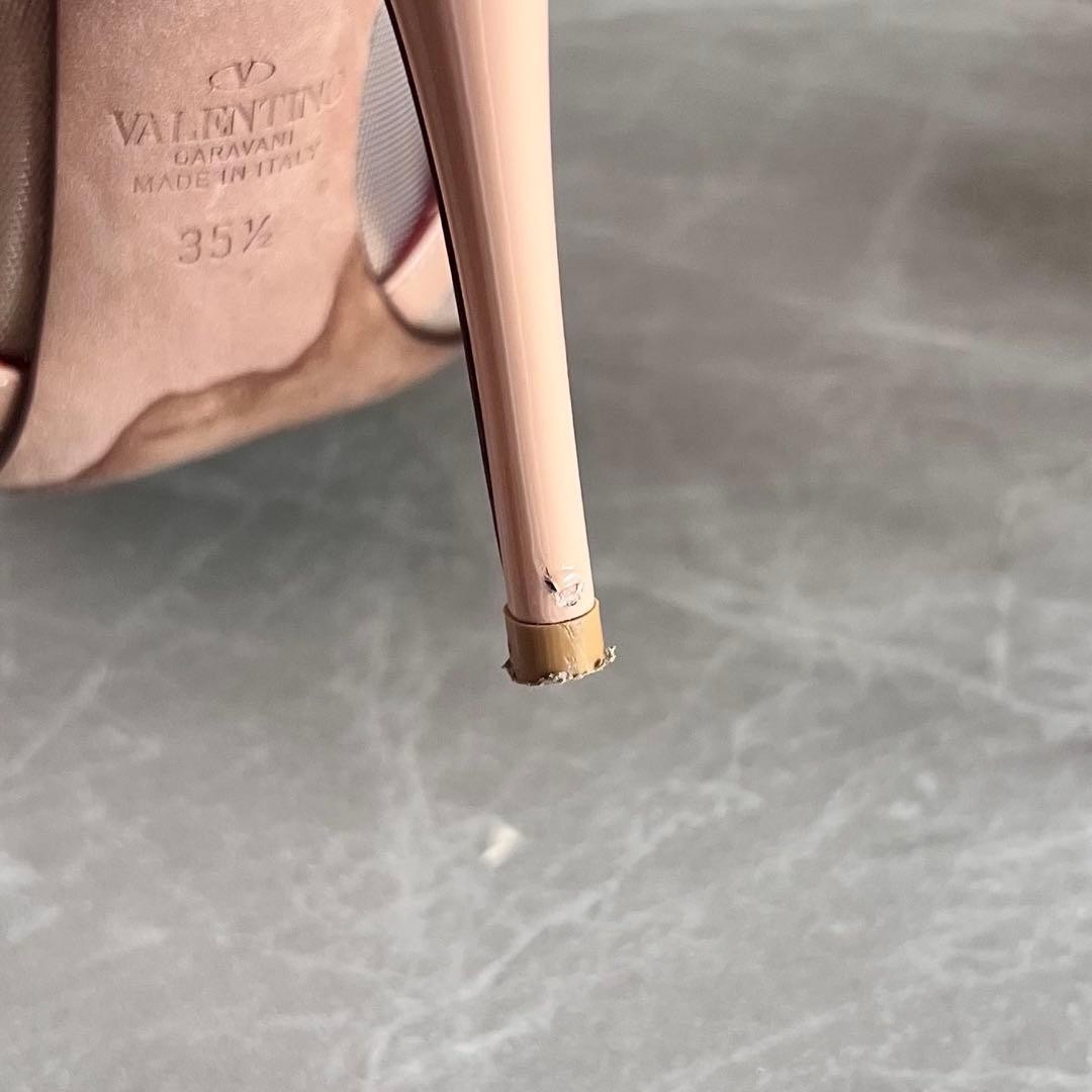 Valentino Rockstud Patent Leather Pumps Size 35.5 Beige Excellent Condition thumbnail 10