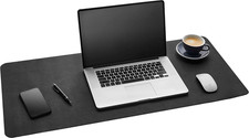 Gallaway Leather Desk Mat, Office Writing Desk Pad, Large 36" X 17" Black, for T
