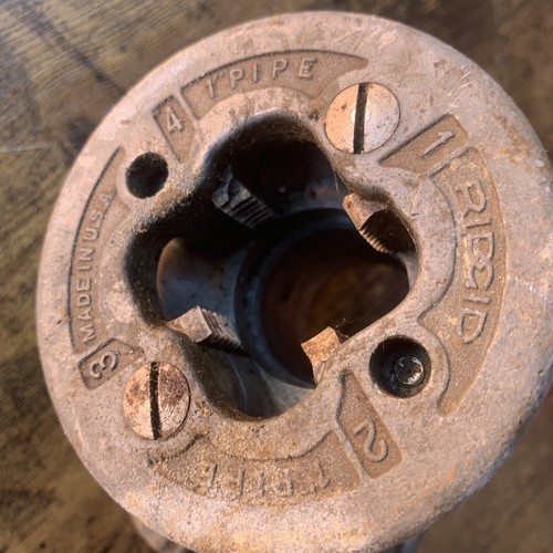 Vintage RIDGID 5-R Ratcheting Manual Pipe Threader, 1” Cutting Die 18" Free Ship - Picture 10 of 15
