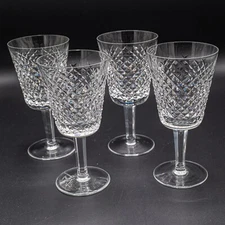 Waterford Crystal Alana Water Goblet Glasses 6 7/8" Set of 4 - FREE USA SHIPPING