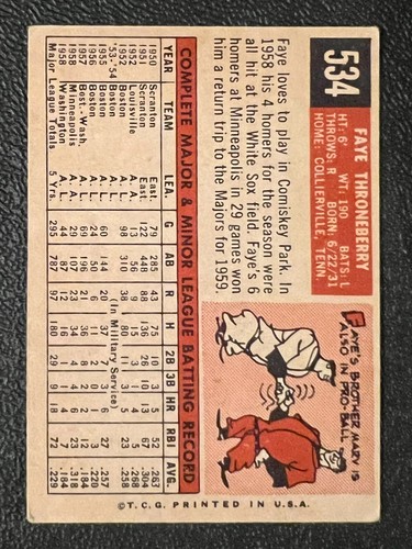 1959 Topps Baseball Singles - 507-572 High Numbers - Pick Your Card -- - Picture 223 of 499