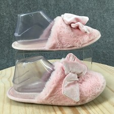 Victorias Secret Slippers Womens UK 5-6 Mules Flats 385856 Pink Faux Fur Slip On
