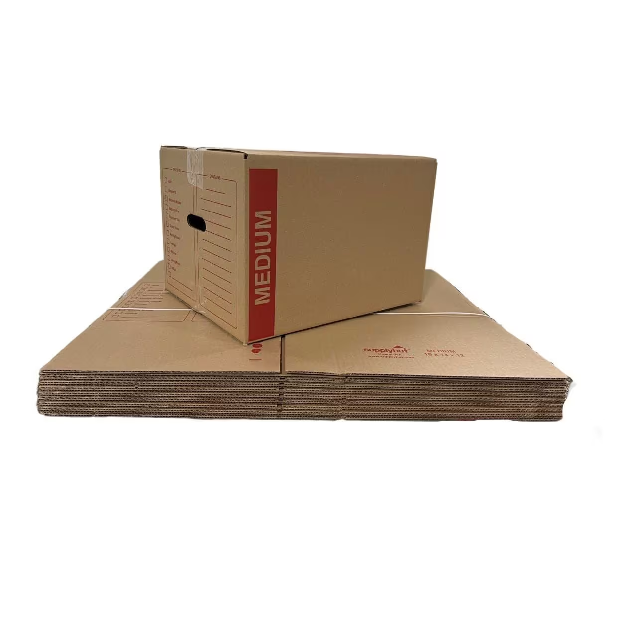 100 - Pack Medium Cardboard Moving Boxes 18X14X12 32 ECT with Handles Pack & Shi