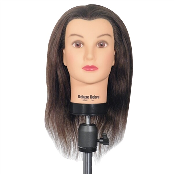 MK-01076 SALON BEAUTY CELEBRITY DELUXE DEBRA MANIKIN MANNEQUIN BROWN HUMAN HAIR
