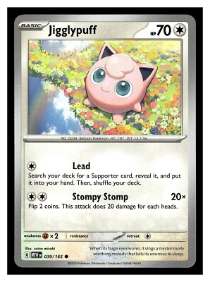 Pokemon Jigglypuff 039/165 Scarlet & Violet 151