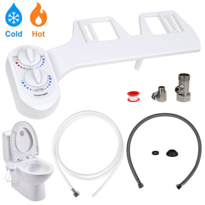 Dual Nozzle Spray Bidet Fresh Cold Water Non-Electric Toilet Seat Attachment US
