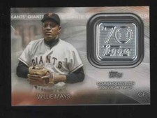 MINT2021 Topps Baseball Series One Willie Mays HOF Commemorative 70th Annv Patch
