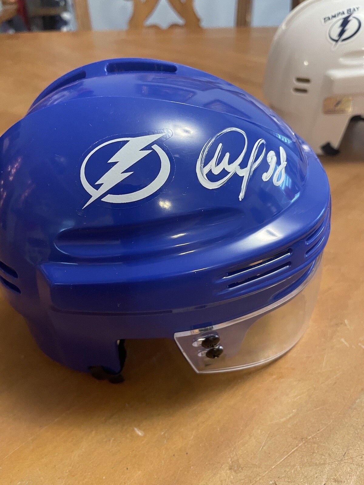 5 Tampa Bay Lightning Signed Mini Helmet Sergachev,Hedman,Palat,St