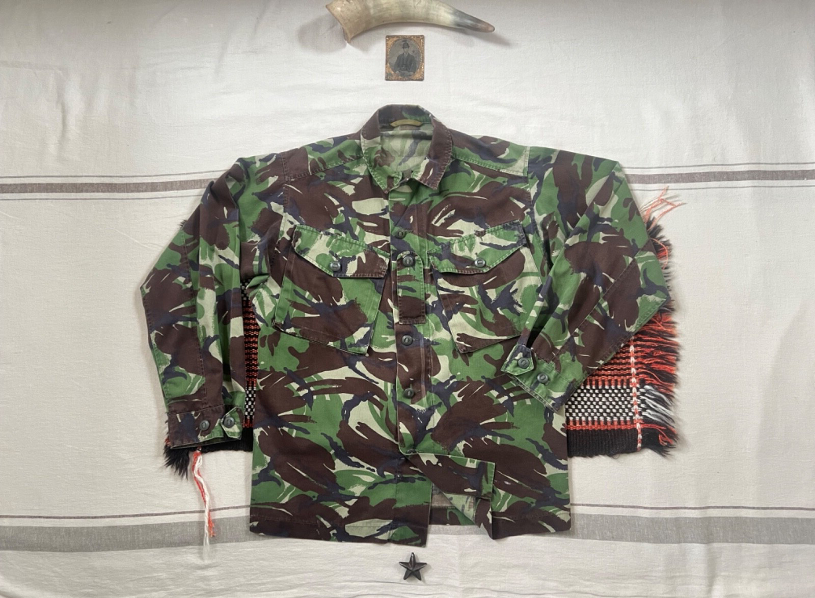 NATO Camo Combat Jacket M-L British Army Lightweight Vintage Military 180-96 44”