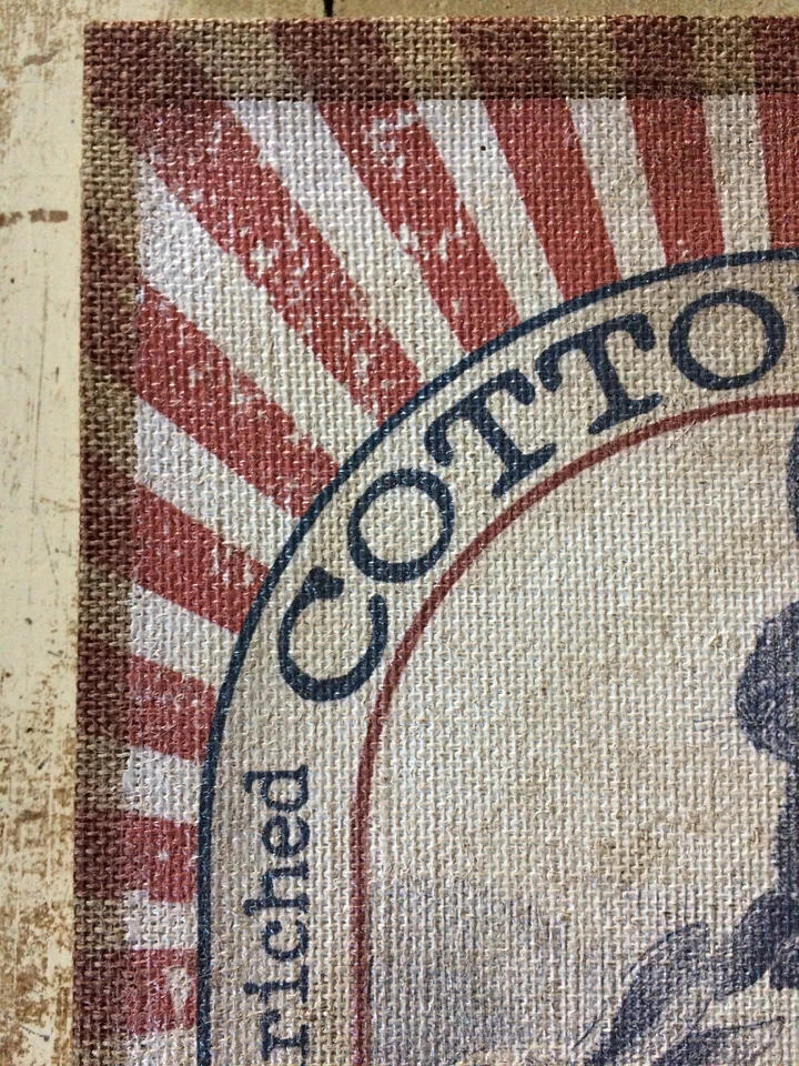 Bunny Rabbit Burlap Canvas Picture Print Rabbit Mix Primitive Farmhouse Country - Image 4 of 4