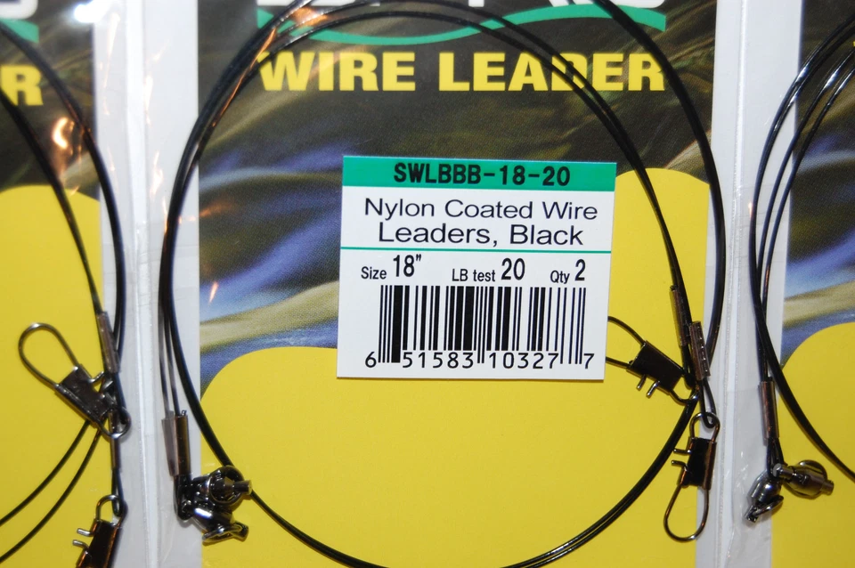 3 packs spro premium nylon coated wire leader 18" 20lb ball bearing swivel pike - Image 2 of 3