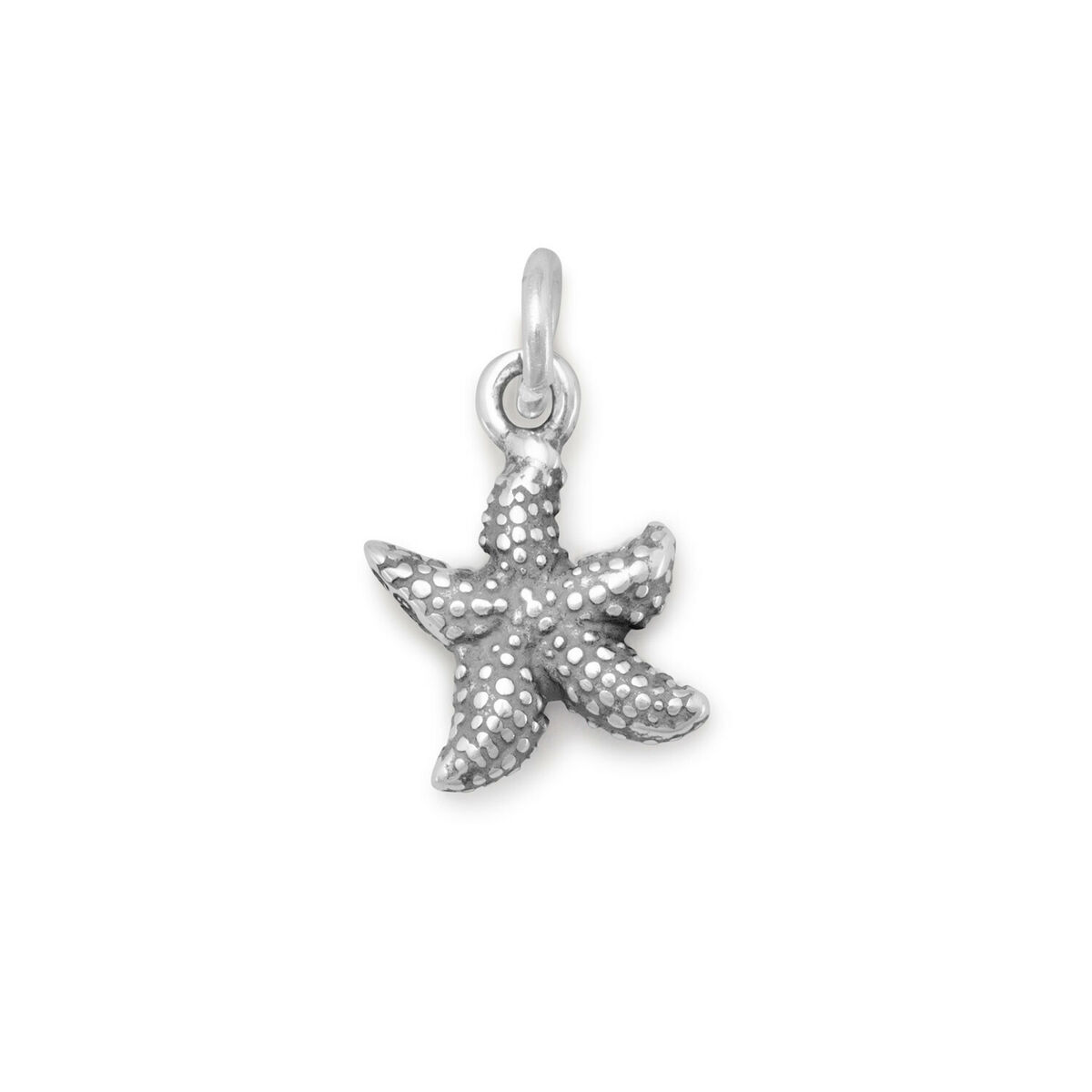 Small Starfish Charm Antique Finish Sterling Silver Small Starfish Charm Antique Finish Sterling Silver