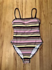 Neu Esprit Bademode Push Up Badeanzug Mit Abnehmbaren Trägern Gestreift Gr. 38