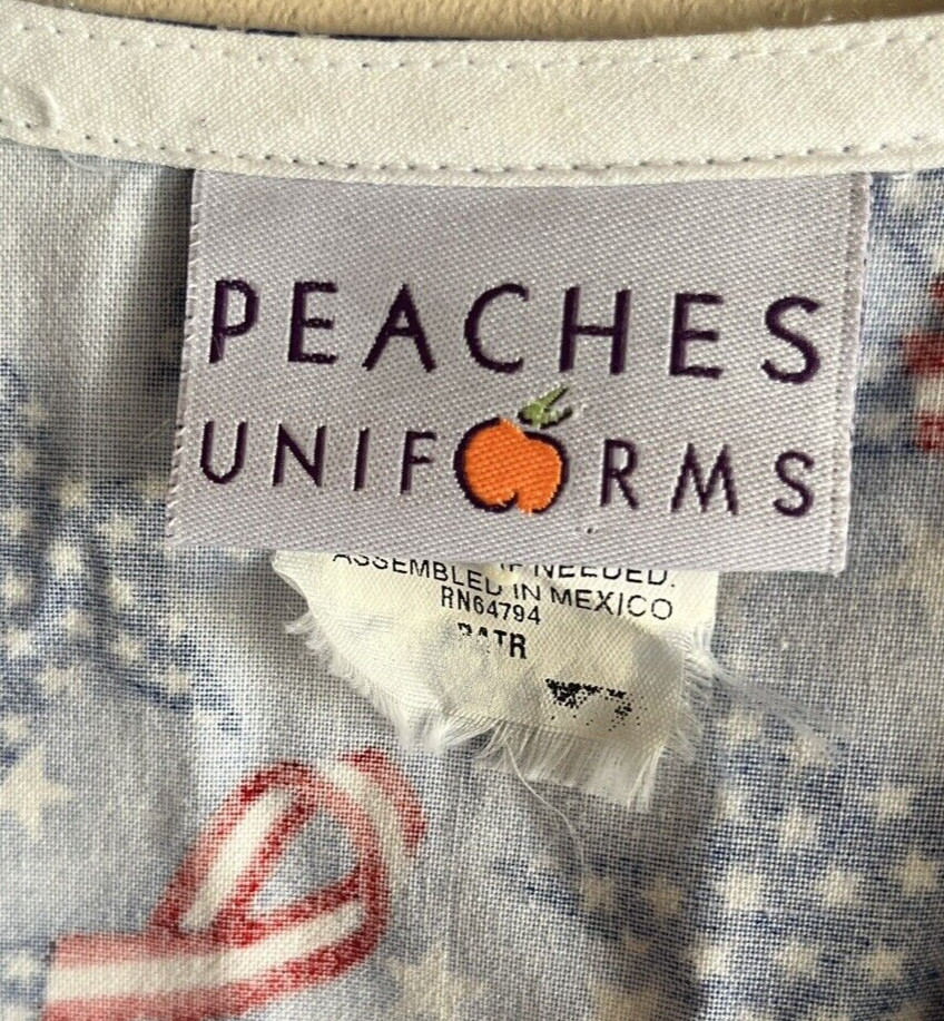 Peaches S/M Uniforms Patriotic Stars American Flag Ri… Gem