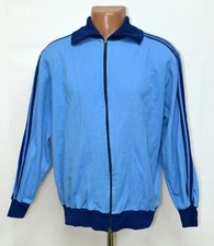 VINTAGE ADIDAS 1980'S BLUE FOOTBALL JACKET JERSEY SIZE L ADULT
