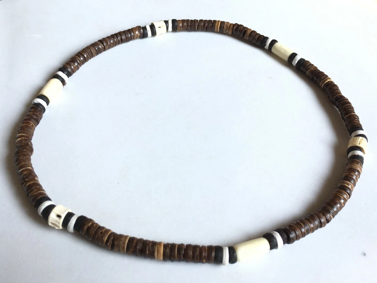 Surfer Necklace Wooden Brown Color and Black White Perfact Gift For men and  Boy | eBay