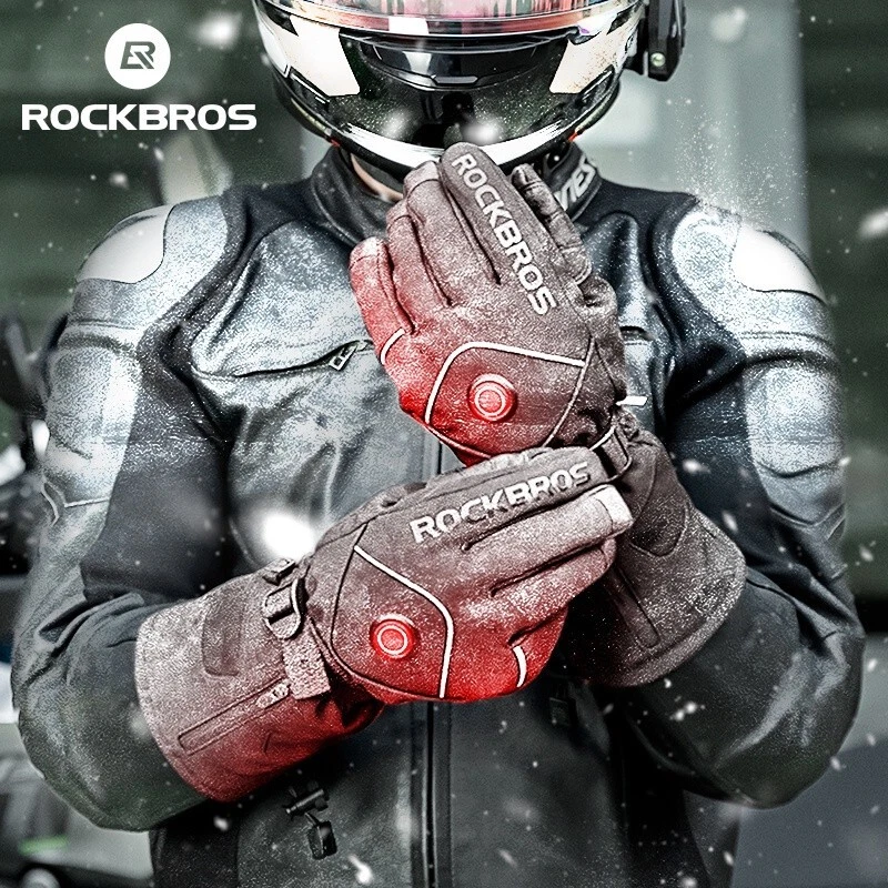 ROCKBROS Guantes térmicos Batería eléctrica recargable Guantes térmicos Hombres Foto 4 de 4
