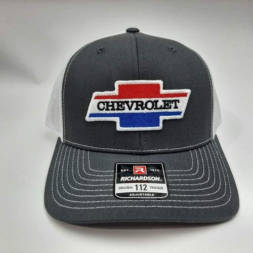 Richardson 112 Trucker Chevy Chevrolet Patch Cap Hat Mesh Snapback Gray - Picture 3 of 4