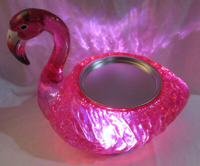 Bath & Body Works 3-Wick Candle Holder WATER GLOBE FLAMINGO