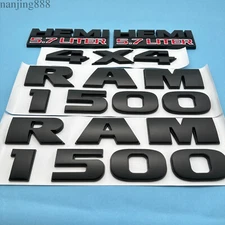 5PC Set 3D Raised Emblem Letter Badge Fits for RAM 1500 HEMI 5.7LITER 4x4 Model