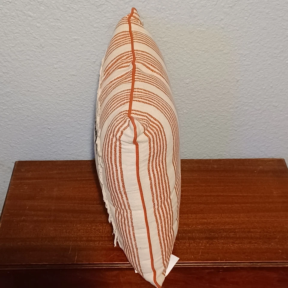 Christmas Holiday Throw Pillow Merry Little Christmas rustic red white stripes - Image 4 of 4