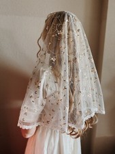 Traditonal Ivory Black Lace Vintage Inspired Chapel Veil Mantilla D Shape Floral