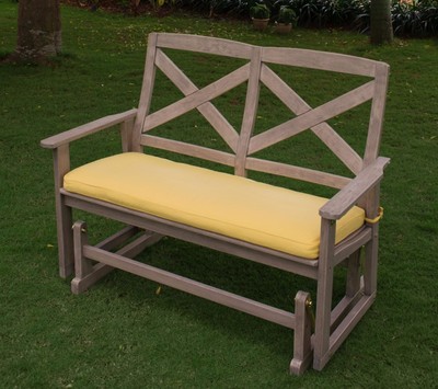 Patio Wood Glider Bench Outdoor Furniture Garden Deck Yard Porch