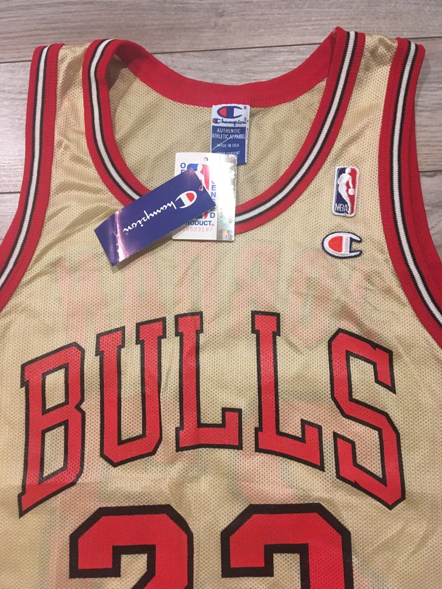 Michael Jordan #23 Chicago Bulls Gold NBA Champion Jersey 40 Michael Jordan #23 Chicago Bulls Gold NBA Champion Jersey 40