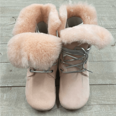 OTZ Shoes Waterproof Lace Up Shearling Boots - NEW OTZ Troop Weather Shirring Lace Up Boots In Powder Pink | eBay main image 3