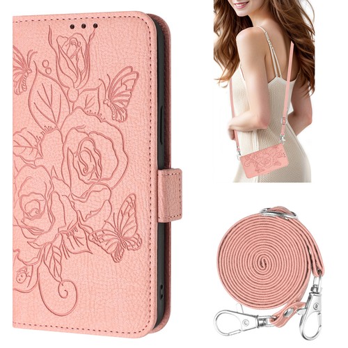 For Motorola G Stylus 5G/Power 2025 Crossbody Strap Leather Wallet Case+Lanyard - Picture 3 of 15