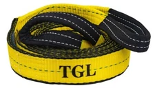 New 2"X20FT Tow Strap W/Loop Ends 10,000 LB Capacity Recovery Rescue Winch Sling