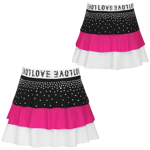 Kids Girls Dress Ruffled Skirt Tiered Dancewear Cheerleading Christmas A-Line - Picture 9 of 46